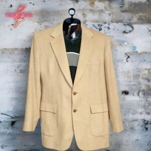 VINTAGE 90s Charles Klein Preppy Tan Wool Blazer, 44L